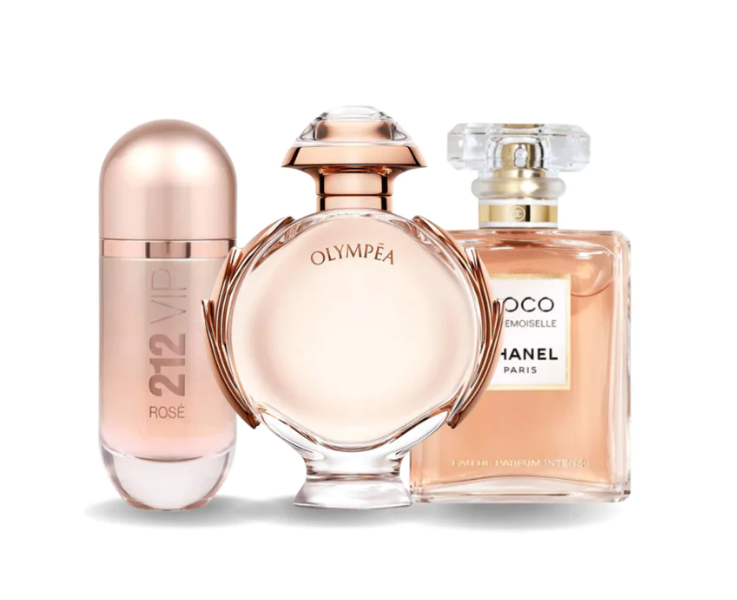 Combinaison de 3 parfums : 212 VIP ROSÉ, OLYMPÉA et COCO MADEMOISELLE