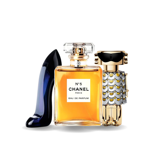 Combinaison de 3 parfums : GOOD GIRL, N°5 et FAME – 100 ml