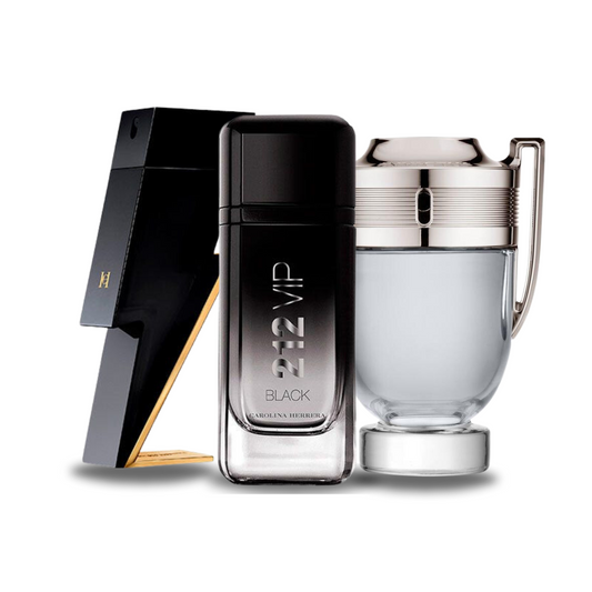 Combinaison de 3 parfums BAD BOY, 212 VIP BLACK et INVICTUS 100 ml